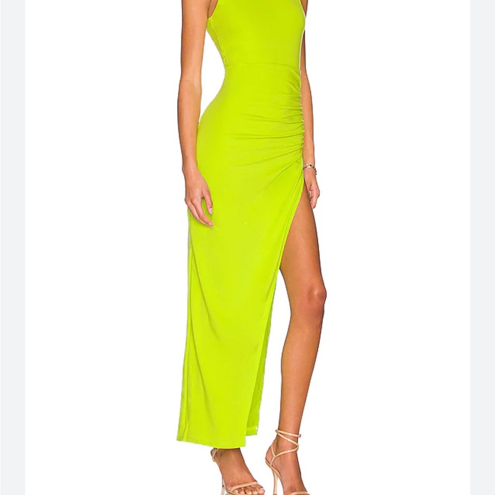 Superdown Vibrant Lime Asymmetrical Dress